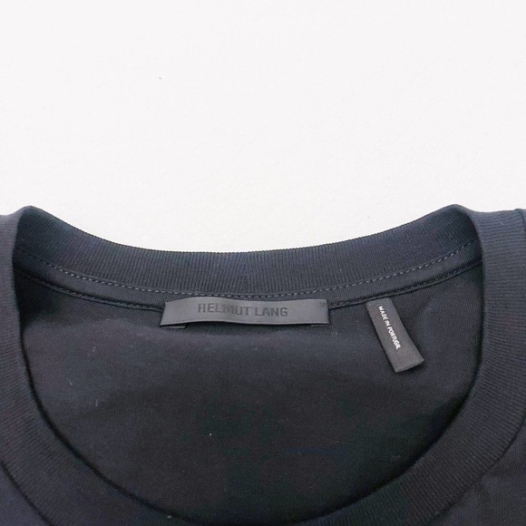 Helmut Lang Black Long Sleeve Tee Sheer Overlay SZ M - Picture 2 of 7